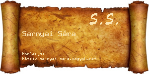 Sarnyai Sára névjegykártya