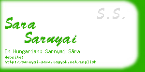 sara sarnyai business card